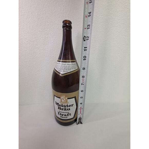 Vintage Collectible Meister Brau Premium Draft Beer Bottle Half Gallon Unique - Picture 6 of 8